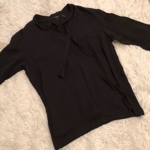 Theory NWOT Drapey 100% Silk Tie Blouse